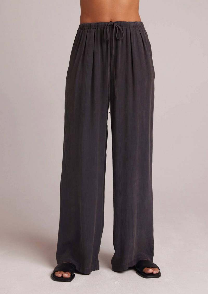 Bella Dahl Easy Pleated Wide Leg Pant In Slate Charcoal