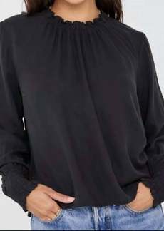 Bella Dahl Elastic Shirred Blouse In Black