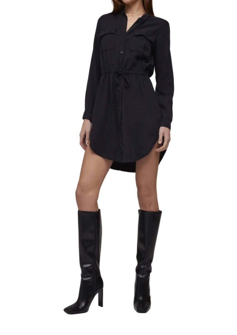 Bella Dahl Flap Pocket Shirt Dress In Black