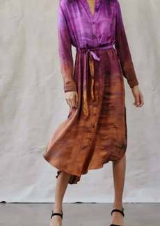 Bella Dahl Flowy Hem Maxi Dress In Brandy Horizon Dye