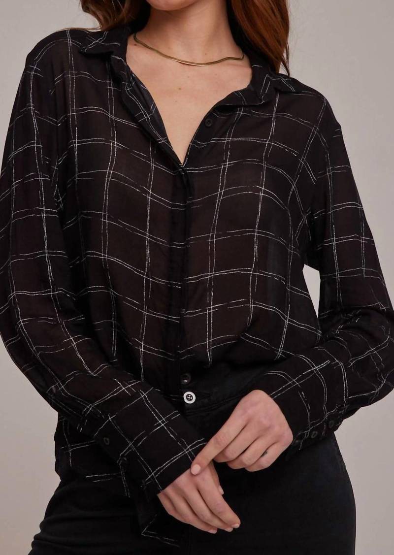 Bella Dahl Hidden Placket Button Down Shirt In Plaid