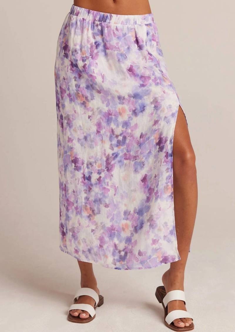 Bella Dahl Linen High Waist Maxi Skirt In Iris Floral