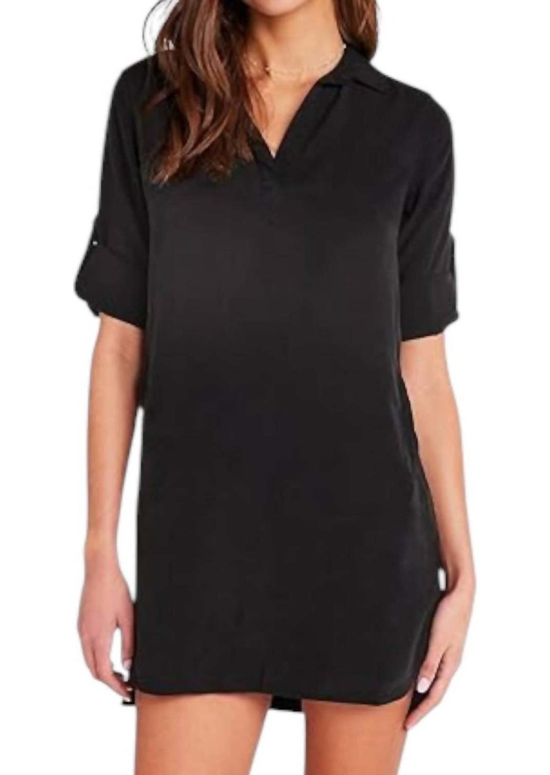 Bella Dahl Long Sleeve A-Line Dress In Vintage Black