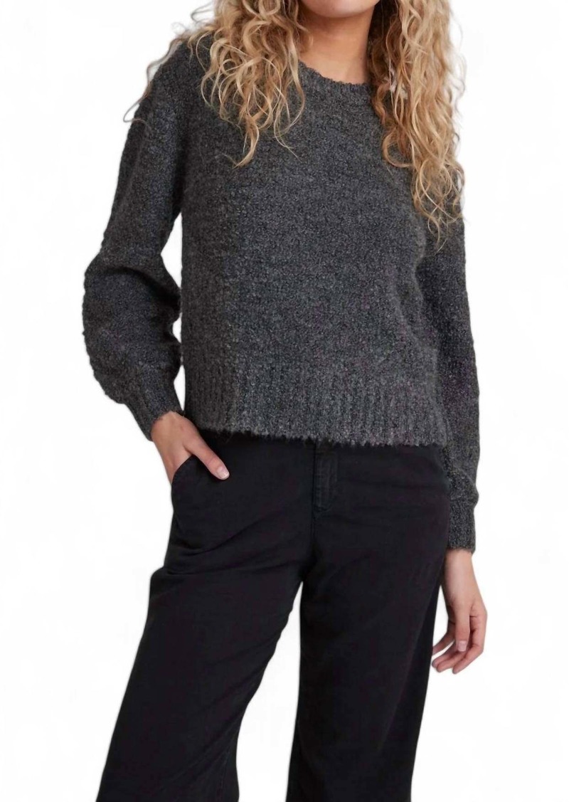 Bella Dahl Long Sleeve Crew Sweater In Shadow Grey