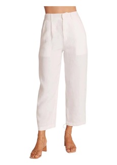 Bella Dahl Relaxed Pleat Front Trouser In White