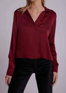 Bella Dahl Satin Tunic Blouse In Sweet Sangria