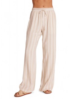 Bella Dahl Side Slit Wide Leg Pant In Sand Stripe