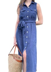 Bella Dahl Sleeveles Utility Dress In Navy