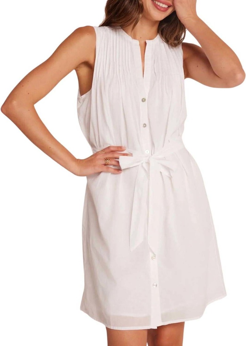 Bella Dahl Sleeveless Pintuck Dress In White