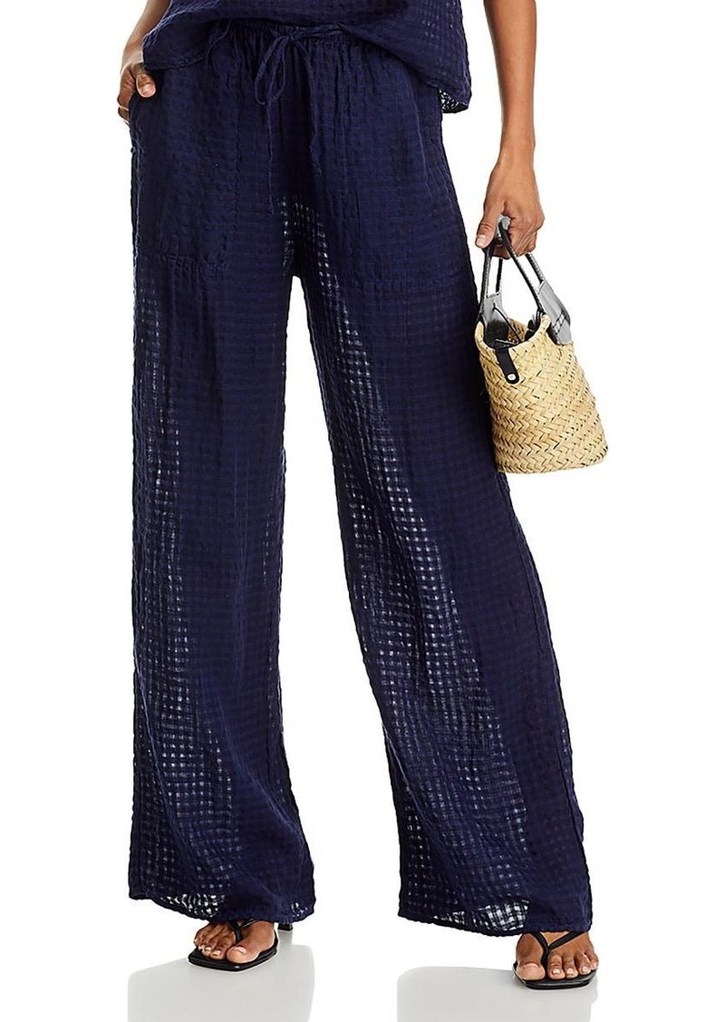 Bella Dahl Womens Linen Draw String Wide Leg Pants