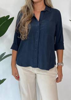 Bella Dahl Women's Shirttail Button Down Blosue In Navy