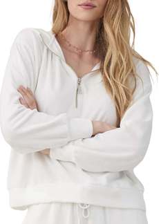 Bella Dahl Zipper Hoodie In Winter White
