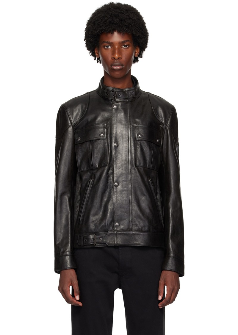 Belstaff Black Hand-Waxed Gangster Leather Jacket