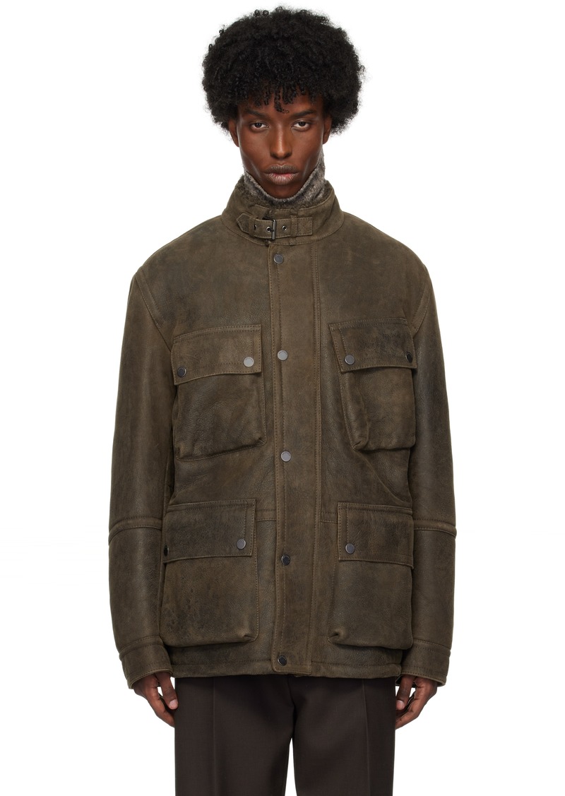 Belstaff Brown Trialmaster Tribute Shearling Jacket