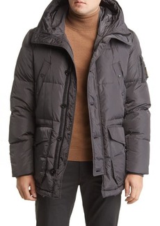 Belstaff Sonar Water Repellent Down Hooded Puffer Jacket in Iron at Nordstrom