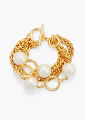 Ben-Amun - 24-karat gold-plated faux pearl bracelet - Metallic - OneSize