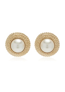 Ben-Amun - Exclusive 80s 24K White Gold-Plated Pearl Earrings - White - OS - Moda Operandi - Gifts For Her