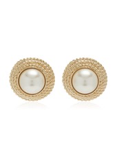 Ben-Amun - Exclusive 80s 24K White Gold-Plated Pearl Earrings - White - OS - Moda Operandi - Gifts For Her