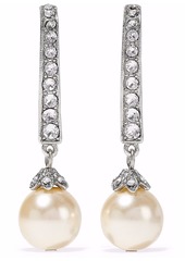 Ben-Amun - Silver-tone crystal and faux pearl earrings - Metallic - OneSize