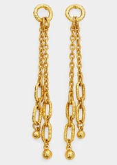 Ben-Amun 24k Yellow Gold Hammered Chain Post Earrings
