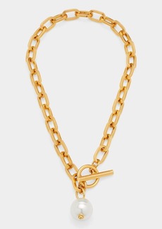 Ben-Amun Gold Chain Toggle Necklace with Pearly Drop