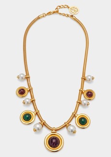 Ben-Amun Gold Necklace with Pearly Crystals