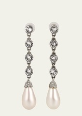 Ben-Amun Silver Crystal Earrings with Pearly Drop