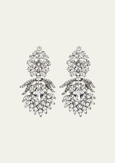 Ben-Amun Silver Crystal Peacock Drop Clip-On Earrings