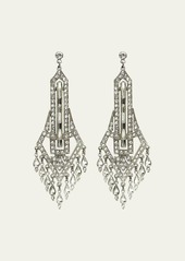Ben-Amun Silver Deco Chandelier Crystal Drop Earrings
