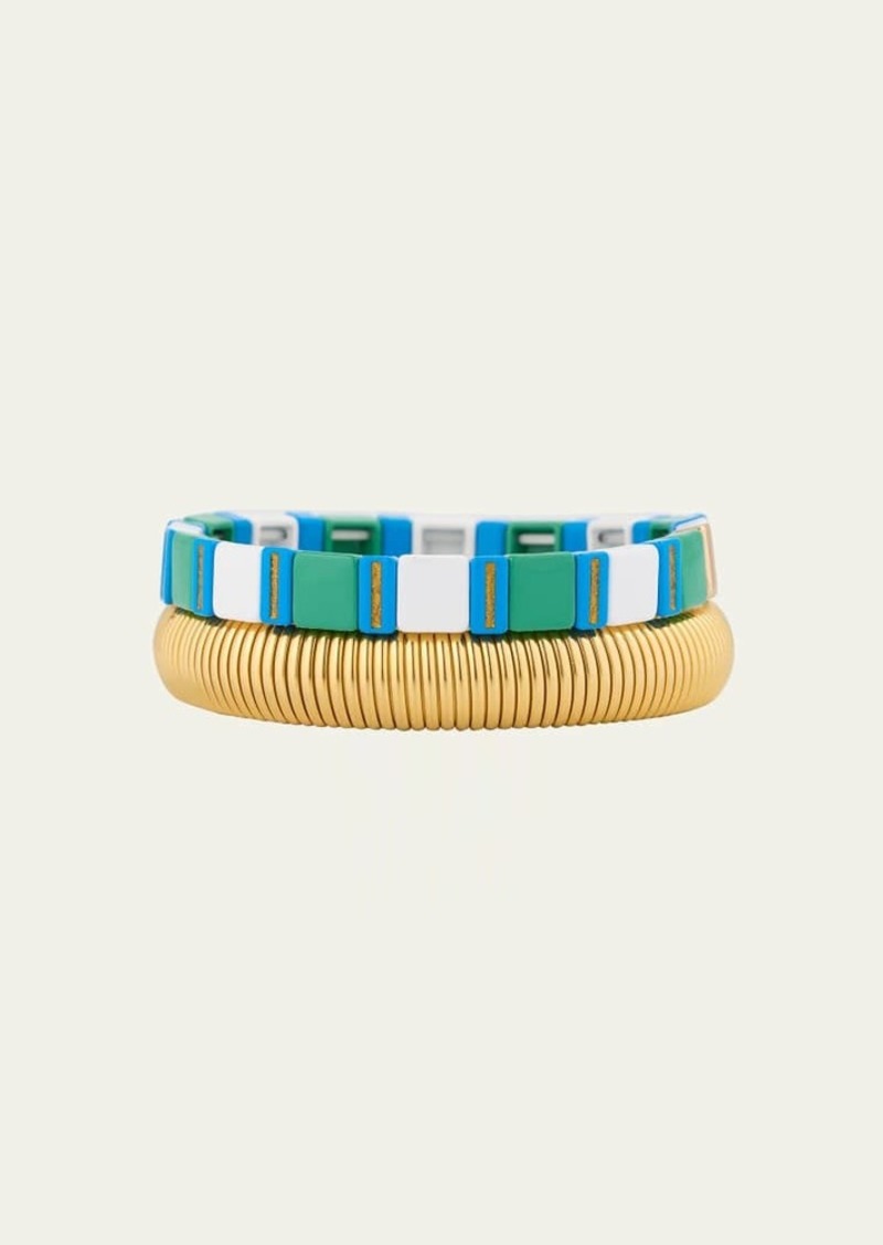 Ben-Amun The Capri Stack Cobra Bracelets  Set of 2