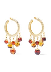 Ben-Amun - 24-karat gold-plated bead hoop earrings - Metallic - OneSize