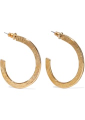 Ben-amun Woman Hammered 24-karat Gold-plated Hoop Earrings Gold