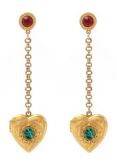 Ben-Amun Heart Locket Drop Earrings in Gold Emerald Ruby at Nordstrom