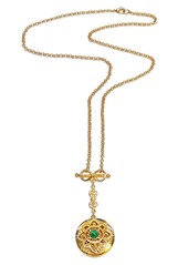 Ben-Amun Locket Pendant Necklace in Gold And Emerald at Nordstrom