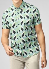Ben Sherman Art Deco Print Short Sleeve Button-Down Shirt