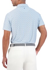 Ben Sherman Bauhaus Geo Tech Jersey Sports Fit Polo - Light blue