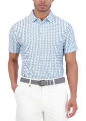 Ben Sherman Bauhaus Geo Tech Jersey Sports Fit Polo - Light blue