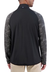 Ben Sherman Camo Jacquard Sleeve Quarter Zip - Black