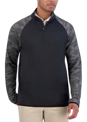 Ben Sherman Camo Jacquard Sleeve Quarter Zip - Black