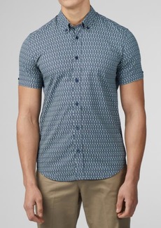 Ben Sherman Geo Spot Print Short Sleeve Button-Down Shirt