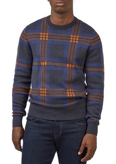Ben Sherman Jacquard Check Cotton Crewneck Sweater