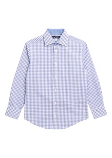 Ben Sherman Kids' Gingham Button-Up Shirt in White/Purple at Nordstrom Rack