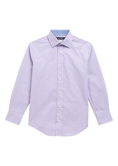 Ben Sherman Kids' Oxford Long Sleeve Button-Up Shirt in Purple at Nordstrom Rack