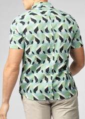 Ben Sherman Men's Art Deco Print Short Sleeve Shirt - Grass Green