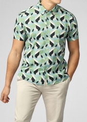 Ben Sherman Men's Art Deco Print Short Sleeve Shirt - Grass Green