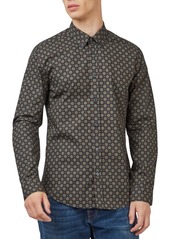 Ben Sherman Men's Foulard-Print Long-Sleeve Shirt - Black