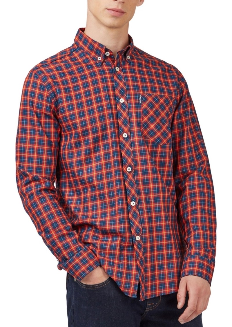 Ben Sherman Men's House Tartan Regular-Fit Shirt - Red