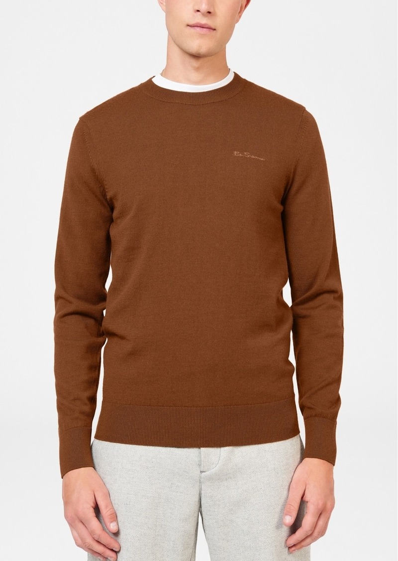 Ben Sherman Men's Merino Crew Sweater - Utility Brown