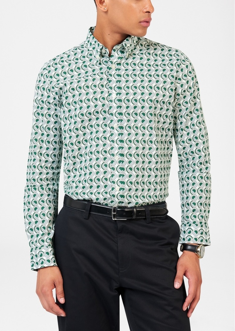 Ben Sherman Men's Retro Geo Print Shirt - Fraser Green