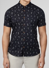 Ben Sherman Men's Scattered Print Short Sleeve Shirt - Black